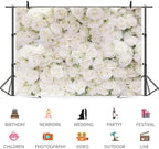 15x10ft Flower Backdrop White Rose Floral Photography Background Engagement Ceremony Bridal Shower Wedding Party Banner Decorations Kids Birthday Newborn Baby Shower Portrait Photo Booth Prop - Image 3