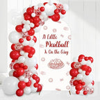 Meatball Baby Shower Decorations a Little Meatball Is on the Way Arch Backdrop Covers 6ft Balloon Garland Arch Kit Red Spaghetti Holy Cannoli Decorations for Italian Food Pasta Baby Shower Supplies by ZestZing