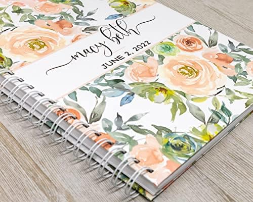 Personalized Baby Journal - Hardcover First Year Album Customized with Baby’s Name - Prompted Baby Memory Book (Peach Floral) - Image 2