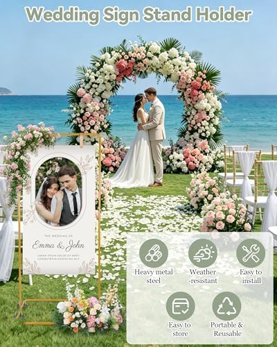 Wedding Easel Stand, 3 type Welcome To Our Wedding Sign Display Stand - Image 2