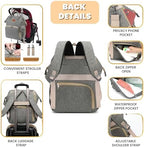 ROSEGIN Baby Diaper Bag Backpack with Changing Pad, Pacifier Case, for Boy Girl Toddler - Large, Stylish, Waterproof Travel Quilted Diaper Bag for Mom - Baby Shower Gifts - Grey - Image 4