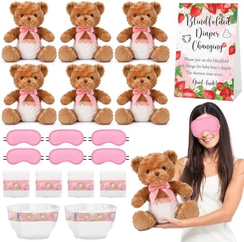 Simgoing 19 Pcs Bear Diaper Changing Game Supplies, Fashion, Pink by Simgoing