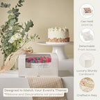 Pack of 10 Cake Boxes with Window (8.26" x 8.26" x 3.93") - Ideal for Cake 8 inch, Bakery and Cookie, White Leather - Image 3