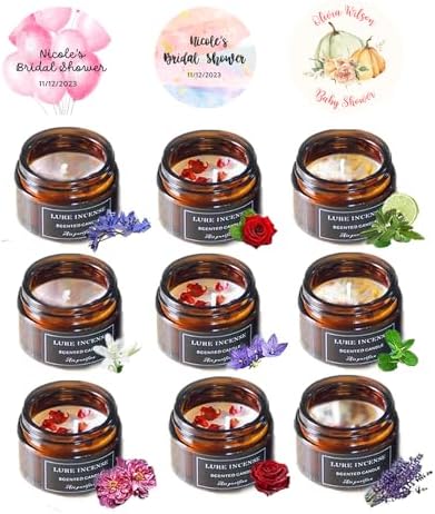 50 Pcs Personalized Gifts for Women with Names, Customized Scented Candles, 1.5oz Amber Glass Jar Candles Custom Bridal Shower Gifts for Bride, Best Wedding Gifts for Bridal Shower by CarolCaoNewYork