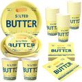 Maxdot 100 Pcs Salted Butter Party Plates Tableware Set, Disposable by Maxdot