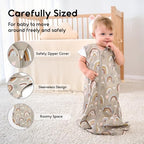 Yoofoss Baby Sleep Sack 12-18 Month 0.5TOG 100% Organic Cotton 2-Way Zipper - Image 3