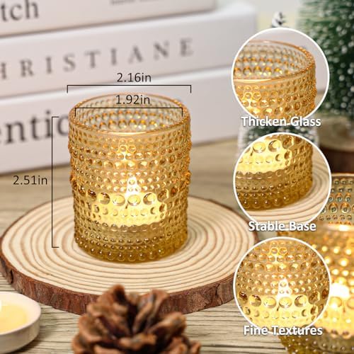SUPMIND 24pcs Votive Candle Holders, Gold Glass TeaLights Holder Bulk - Image 2