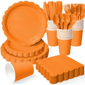 Vyntra 350 Pcs Orange Paper Plates and Napkins Party Supplies by PartyTablewareSupplies