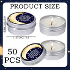 MTLEE 50 Pcs Over The Moon Baby Shower Candles 1 Oz, Blue - Image 6