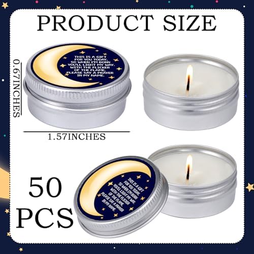 MTLEE 50 Pcs Over The Moon Baby Shower Candles 1 Oz, Blue - Image 6