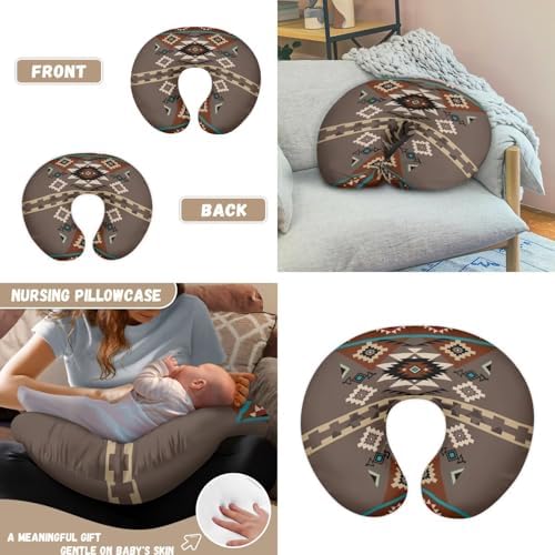 Aztec Geometric Basket Covers Nursing Pillow Cover for Baby Stylish Multi - use Baby Essentials Breathable Washable Stain Resistant and Scratch Resistant - Image 3