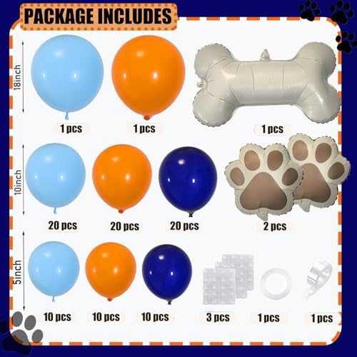 Orange and Blue Balloon Arch Kit Dog Balloon Arch Royal Light Blue Balloons (Pack of 2) - Image 2