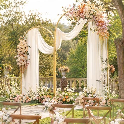 2 Pack Arch Backdrop Stand (7.2FT/6FT), Metal Arch Frame Stand with Cover - Image 3
