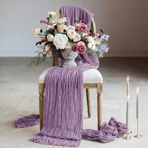 Showgeous 16 Pack Purple Cheesecloth Table Runner 17 x 108 Inch - Image 7