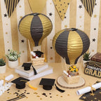 Meooeck 8 Sets Black and Gold Hot Air Balloon Table Centerpieces Decor - Image 2