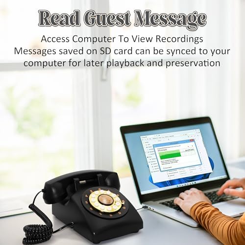 Audio Guest Book Wedding Phone, Retro Audio Phone Guestbook with Clear Voice Recording for Wedding Reception, Bridal Shower, Birthday, Baby Shower, Anniversary, Engagement - Image 4