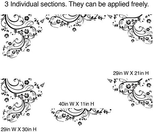 Orange Swirl Flower Floral Decal Design. #262A (100" X 29") #262A-Orange - Image 2