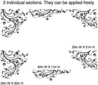 Brown Floral Décor Swirl Wall Decal Designs. Edge to Edge Wall Decal. 100in x 29in. Easy to Apply & Removable. - Image 2