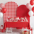 Tegeme 2 Set Gingham Arch Backdrop Cover 7.2ft 6.6ft Arch Cover, Red by Tegeme
