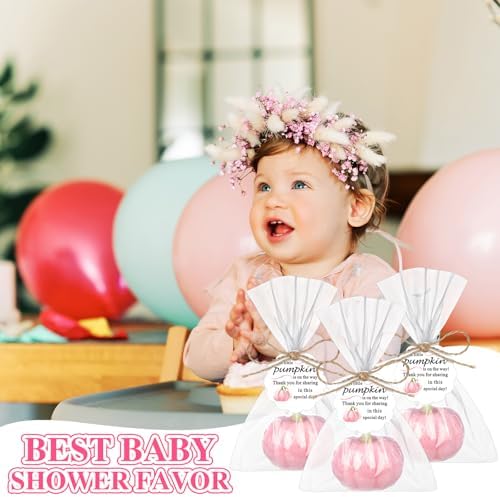 Demissle 40 Pcs Fall Pumpkin Baby Shower Soap Favors Bulk, Pink - Image 5