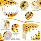 Potchen 452 Pcs Sunflower Party Supplies Serve 50, Yellow - Image 3