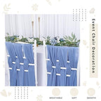 Dusty Blue Chair Sashes 16 Packs 8ft Aisle Wedding Chair Back Side Drapes - Image 6
