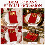 100 Pcs Red Napkins Disposable Linen Feel Dinner Paper Napkins with Built-in Flatware Pocket, 16inch x 16inch Airlaid Paper Pre-Folded Napkins for Silverware Baby Shower Easter Wedding Birthday Party - Image 3