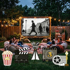 5 Pcs Large Movie Night Party Decorations, Classic Movie Cardboard Cutouts Standup, Popcorn Film Camera Clapperboard Lawn Yard Sign for Theater Theme Indoor Outdoor Birthday Photo Prop - Image 5