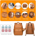 Astro alan Diaper Bag with Changing Station, Waterproof 3 in 1 Diaper Backpack with Foldable Changing Pad, Large Travel Backpack for Mom & Dad, Shower Gift for Baby Girl & Boy, Brown - Image 6