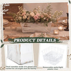 Dandat 4 Set 6 Inch Wooden Flower Box Rustic Table Centerpieces,White - Image 3