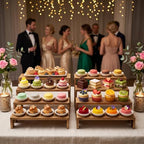 4 Set Wood Display Risers, Stackable Cupcake Stand for Party Dessert Table - Image 4