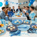 Blue Iridescent Party Tableware for 40 Guests, Holographic Paper Plates - Image 6