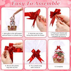 Funnymoom 24 Pcs Red Heart Basket for Gifts Empty Red Love Heart Gift Basket Empty to Fill with Handle, Transparent Bag and Bow for Teacher Summer Xmas Wedding Party Favor Supplies, 9.8 x 6.5 x 4.3'' - Image 4