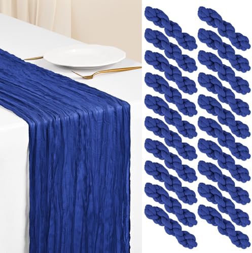 Showgeous 20 Pack Royal Blue Cheesecloth Table Runner, 17 x 108 Inches by Showgeous