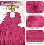 30 Pack Hot Pink Cheesecloth Table Runner 17 x 108 inch Cheese Cloth Table Runners 9ft Pink Table Runner Rustic Romantic Sheer Gauze Runner for Wedding Party Baby Shower Table Decoration - Image 3