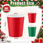 Mimorou 300 Pack 8 oz Christmas Disposable Paper Cups for Party Supplies - Image 3