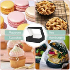HAPPY POTATO 25 Cookies Box 10x8x2.5 Inch, Black Bakery Boxes with Window - Image 4