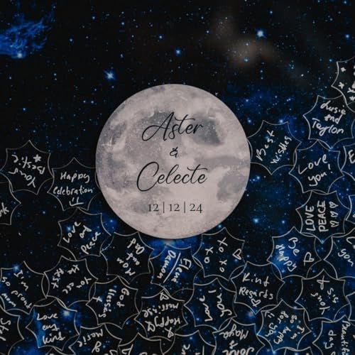 Personalized Celestial Wedding Guest Book Alternative,LED Light,Moon & Stars Party Decor,Under The Stars Sign,Engagement Gift for Couple,Wedding Sign (30cm (50 Stars)) - Image 4