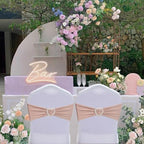 Nude Chair Sashes 60 Pack Spandex Nude Sashes for Chairs Universal Spandex Chair Sashes Bands with Heart Buckle Slider for Wedding Banquet Party Decorations - Image 7