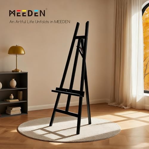 MEEDEN Display Easel Stand for Sign: Adjustable Wooden Stands for Painting - A Frame Art Easel for Canvas up to 60" for Artist Adults Drawing Picture Poster - Black - Image 3