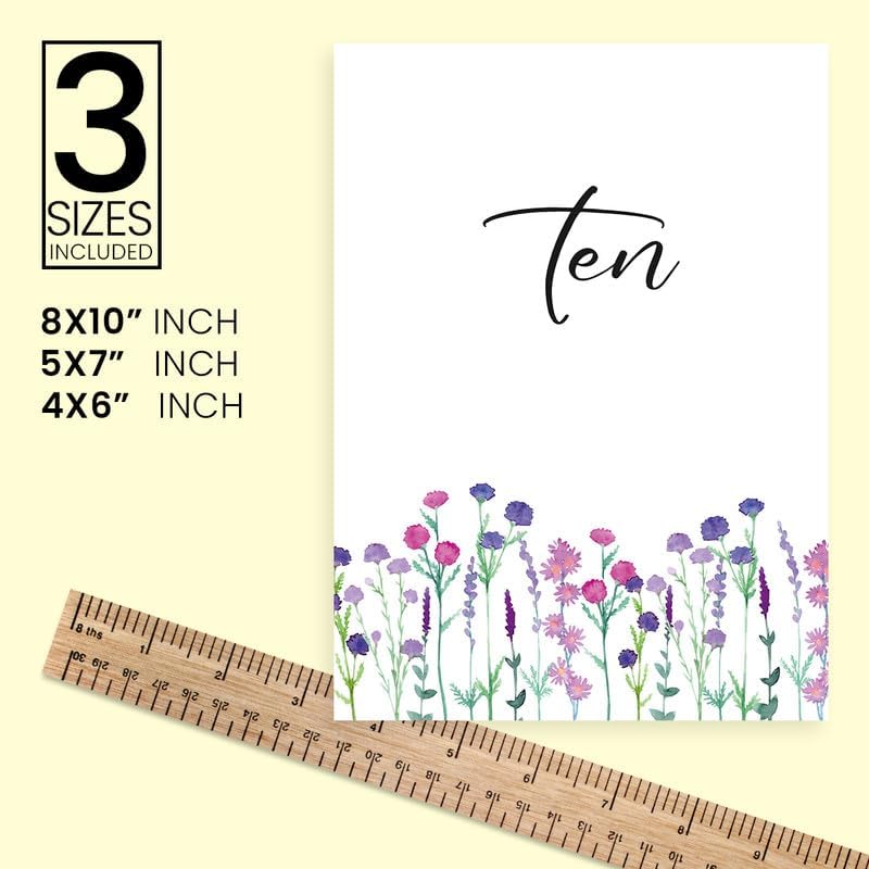 Wildflower Design Table Number Cards Double Sided Party Table Numbers for Reception Baby Shower Anniversary Birthday Bridal Party 5x7 100 Pcs - Image 4