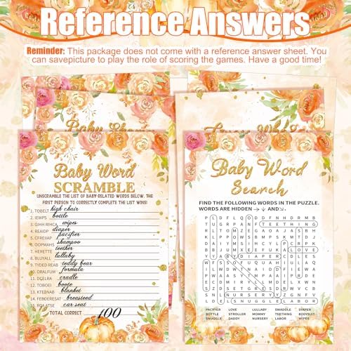 476 Pcs Little Pumpkin Baby Shower Games, 9 Style Baby Shower Activities - Image 6