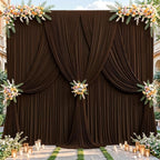 16ftx10ft Wrinkle Free Brown Backdrop Curtain - 10 Feet Photography Backdrop Drapes, Silky Polyester Back Drop Cloth for Wedding Baby Shower Balloon Arch Background by Unknown