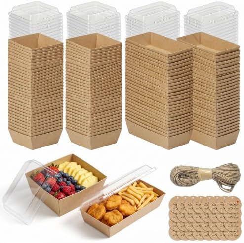 100 Pack Charcuterie Boxes with Clear Lids, Two Different Sizes by Unknown