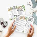 25 Woodland Who Knows Mommy Best, Baby Prediction And Advice Cards, 25 Word Scramble For Baby Shower, True Or False - 4 Double Sided Cards Baby Shower Ideas, Gender Reveal Games Baby Shower Games - Image 2