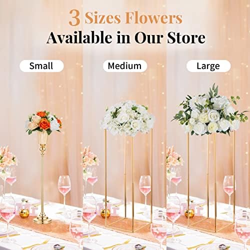 NUPTIO Flower Ball Arrangement Bouquet - 10 Pcs 9.5 inch Diameter Orange Fake Flowers Roses Balls for Centerpieces Tables - Artificial Rose Arrangements for Wedding Centerpiece Table Decorations - Image 6