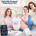 Panitay 100 Pcs White Baby Bodysuits Bibs Kit 25 Guests, Twinkle Star - Image 2