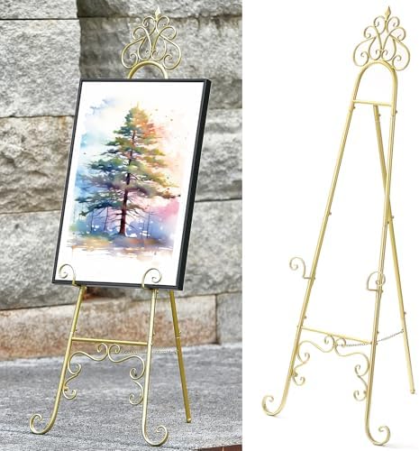 59" H × 22" L × 20" W Metal Easel Stand for Sign with Chain Support by YiLifebes-EasytoLife