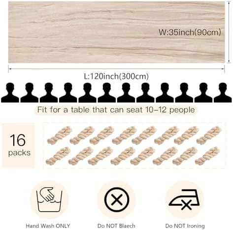 16 Pack Beige Cheesecloth Table Runner 35x120 Inch Boho Gauze Cheese Cloth Table Runners, 10 FT Long Rustic Sheer Beige Table Runner for Wedding Bridal Baby Shower Birthday Party Table Decorations - Image 3