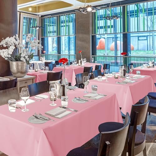 sancua Pink Tablecloths Rectangle, 6 Pack Table Cloth for 8 Foot Tables - Image 3